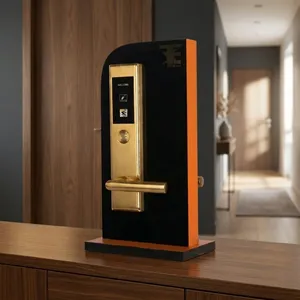 Serrure de porte d'hôtel intelligente TES 705SSB Gold RFID, système de contrôle d'accès sécurisé par clé mobile pour hôtels, complexes hôteliers et chambres d'hôtes - Product Image 3