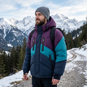 Veste matelassée à capuche unisexe, manteau d'hiver chaud, fermeture éclair, streetwear d'extérieur, vêtements personnalisés à marque privée, OEM ODM - Product Image 2