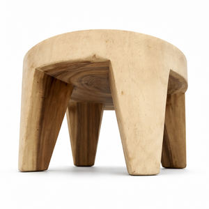 Mesa de Centro Nunu de Madera de Suar Hecha a Mano, Altura Ajustable, Ecológica, Orgánica, Rústica, Minimalista, Venta al por Mayor, Tronco Sólido, para Sala de Estar - Product Image 2