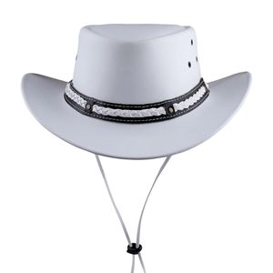 Sombrero Western de Gamuza Gris Oscuro, Estilo Minimalista con Ala Ancha, Adorno Trenzado y Ventilaciones - Product Image 6