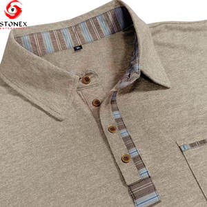 T-shirt formel à manches longues en tricot de qualité supérieure pour homme avec poche avant - Product Image 5