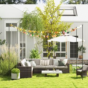 Pali per Luci LED a Stringa Ottagonali Poligonali da Esterno 10FT in Acciaio, Confezione da 4, Impermeabili con Finitura Anodizzata per Patio, Terrazze e Strade - Product Image 2