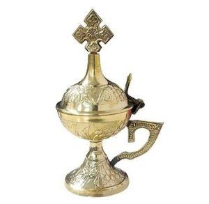 Handmade Brass <b>Incense</b> Burner With Cross Top Religious Censer For Church Use Chinese Style Decorative Aroma Bakhoor Burner Gifts - Product Image 5