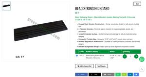 Bead <b>Stringing</b> Board <b>Black</b> Wooden Jewelry Making Tool 3 Groove Design 13.25 x 3.5 x 0.5 Inch | Item No GS-77 - Product Image 3