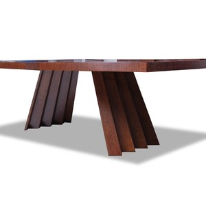 Luxury Rectangular Dining <b>Table</b> with Artistic <b>Folded</b> Metal Frame for High-End Interiors - Product Image 1