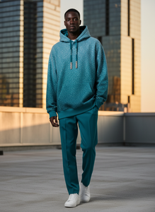 Conjunto de Sudadera con Capucha Personalizada con Pedrería para Hombre, 500 g/m², Estilo Urbano, Lavado Ácido, Talla Grande, OEM, Marca Privada - Product Image 5