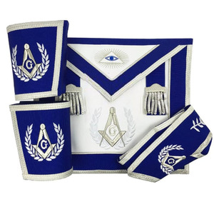 Ensemble de tablier maçonnique Maître Maçon, Regalia de Loge Bleue, comprenant Tablier, Collier et Manchettes, Ensemble de Regalia d'Officier Franc-Maçon - Product Image 2