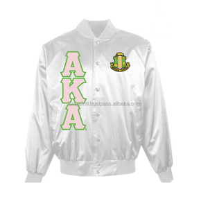 Blouson universitaire d'hiver en toile brodé sur mesure pour homme, imperméable et réversible, avec logo de sororité - Product Image 5