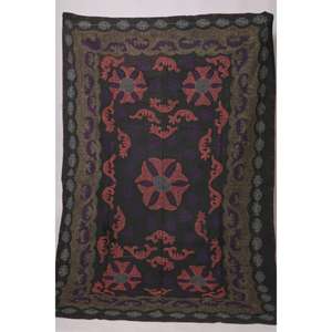 Lavinas Boho Kantha Suzani Embroidered <b>Quilt</b> Handmade Vintage Cotton Floral Eco-Friendly Washable All-Season Bedspread Indian - Product Image 1