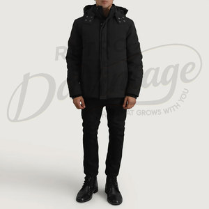 Veste d'hiver matelassée personnalisée pour homme, épaisse, chaude, coupe-vent, à capuche, parka décontractée, veste matelassée pour homme - Product Image 2