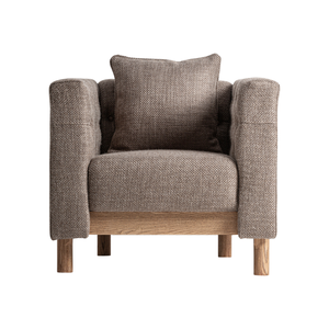 Sillón de Salón Premium para Interiores, Silla de Teca Sólida Tapizada, Asiento Profundo, Respaldo Acolchado, Cojín Suave, Muebles para Sala de Estar - Product Image 2
