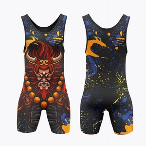 Wholesale <b>Men's</b> Solid Wrestling <b>Singlets</b>-Breathable Spandex/Polyester Fabric Lightweight & Quick Dry Custom Sublimation Print - Product Image 2