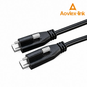 Cavo <span class=keywords><strong>USB</strong></span> <span class=keywords><strong>3.1</strong></span> Tipo <span class=keywords><strong>C</strong></span> Maschio-Maschio con Blocco a Vite Singola per Telecamera Industriale, Cavo USB3 per Visione Artificiale - Product Image 1