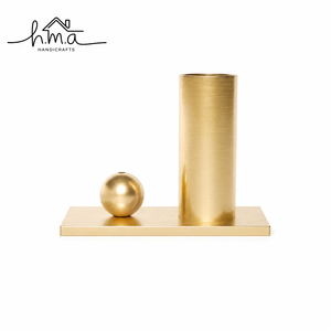 Modern Solid Brass Pedestal <b>Candle</b> Holder Round Decorative Centerpiece Stand Handmade Luxury Home Decor Accent - Product Image 3