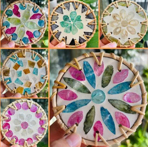 Posavasos de Bambú y Ratán Tejidos a Mano de 10 cm de Diámetro - Juego de Utensilios de Cocina Ecológicos de Varias Piezas - Product Image 5