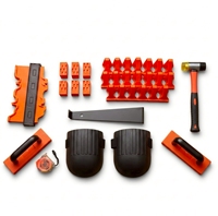 Kit de Instalación de Pisos Laminados HCToolS HC-7300, Juego de Herramientas Manuales Profesionales, 100 Espaciadores de Plástico, Bloque de Golpeo, Herramienta de Extracción con Mango