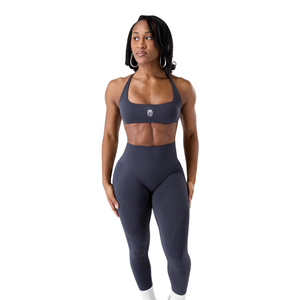 Sujetador deportivo sin costuras para mujer, color azul marino intenso, para yoga, gimnasio, fitness, entrenamiento, soporte elástico, cintura alta, ropa deportiva - Product Image 3
