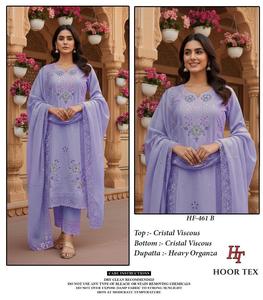 Conjunto de Top y Pantalón de Viscosa Cristal con Dupatta de Organza Pesada para un Shalwar Kameez Refinado para Diwali, Disponible en Tallas XL y XXL - Product Image 2