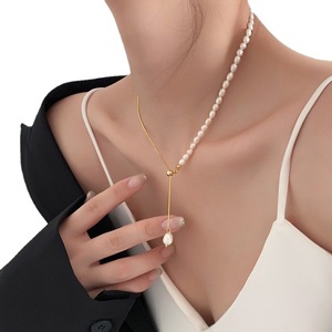 Collar de Perlas de Agua Dulce Barrocas para Mujer, Cadena de Verano con Diseño de Patchwork, Simple, Versátil y Moderno - Product Image 5