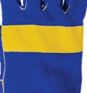 Gants de sécurité en cuir résistants à la chaleur, usage général, respirants, bleu diamant jaune, 14 pouces, manchette droite, anti-chaleur et anti-abrasion - Product Image 4