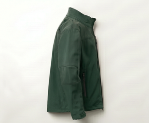 Men's Green Coated Softshell Streetwear <b>Zip</b>-<b>Up</b> <b>Jacket</b> Crew Neck Windproof Casual Winter Wear Solid Color Knitted 100% Polyester - Product Image 5