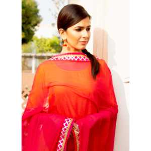 Robe Kesariya Gulab jaune vif avec dupatta en Gota, respirante, taille XS, élément de mode couleur contrastée, taille naturelle, coupe trapèze, pour le quotidien - Product Image 5