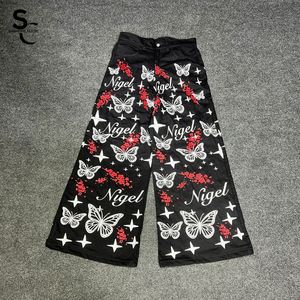 Jeans en denim entièrement brodés personnalisables de haute qualité pour hommes et femmes, taille mi-haute, style décontracté urbain, avec service OEM ODM - Product Image 1