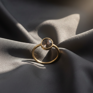 Checker piedra preciosa de cuarzo ahumado 925 plata esterlina chapada en oro joyería fina mujeres hombres anillos joyería disrtributor - Product Image 2