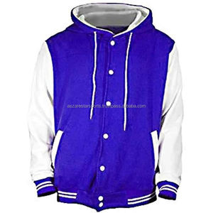 Estilo streetwear con chaqueta varsity para hombre con capucha y comodidad de inspiración deportiva - Product Image 5