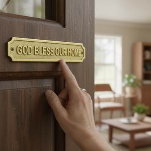 Handmade Solid <b>Brass</b> Decorative Door Name Plate Sign with Embossed <b>Letter</b> Design Hotel Office Villa Restaurant Entrance Decor - Product Image 3