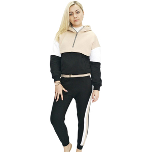 Conjunto Deportivo Femenino de Alta Calidad, 100% Algodón, Hecho a Medida, Sudadera con Capucha de Manga Larga, Pantalones con Cintura Elástica, Traje Deportivo Informal para Mujer - Product Image 1
