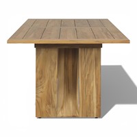 Table de salle à manger d'extérieur en teck massif de qualité supérieure, grande table rectangulaire de jardin avec base à tréteaux pour restaurant