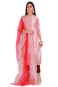 Hermosa Dupatta de Tela Georgette con Diseño Indio-Pakistaní, Bordado Elegante, para Bodas, Casual, Tradicional, Ropa Femenina - Product Image 5