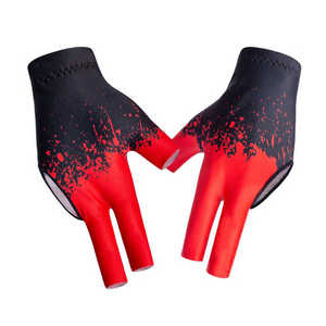 Red Black Splatter Half Finger Billiards <b>Glove</b> Unisex Billiard <b>Pool</b> <b>Gloves</b> Three Fingers Durable Double Stitching Snooker Cue - Product Image 3