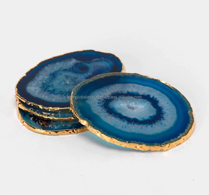 Custom Eco-Friendly Polished <b>Agate</b> Antique Imitation Design <b>Coaster</b> Set Unique Stylish Tabletop Natural Home Decor Art - Product Image 3