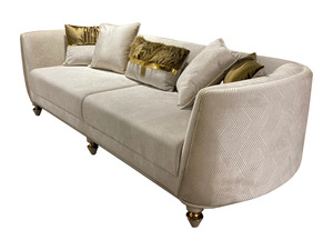 Juego de Sofás Modernos de Lujo para Sala de Estar, Sillones Tapizados en Terciopelo, Sillones Curvos, Decoración de Pared con Aspecto de Mármol - Product Image 3