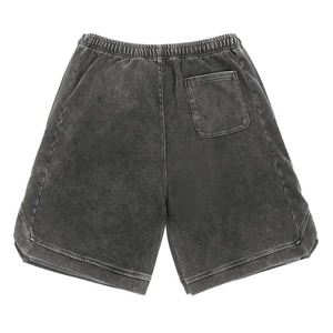 Pantalones Cortos Lisos para Hombre con Lavado Ácido, Ajuste Holgado Casual, Cordón Ajustable, Tacto Suave, Estilo Vintage - Product Image 2