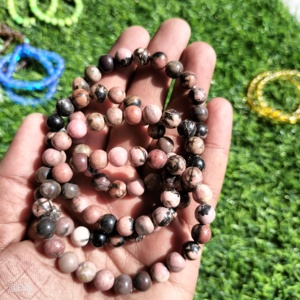 สร้อยข้อมืออัญมณีกึ่งมีค่าขนาด8มม. เป็นของขวัญสำหรับผู้หญิงผู้ชายสร้อยข้อมือยืดยืดหยุ่นคริสตัลพลังคริสตัล - Product Image 4
