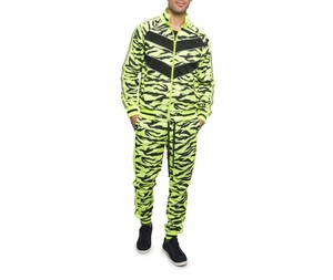 Nuevo Chándal Deportivo para Hombre 2026, Estampado de Tigre Verde Neón y Negro, Cierre Completo, Transpirable, Poliéster, Manga Larga, Corte Regular, Ropa de Primavera - Product Image 1