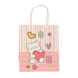Sac Cadeau En Papier Kraft Imprimé Animal Mignon Écologique, Réutilisable, Durable Pour La Fête, Emballage Cadeau, Vente Au Détail (18x8x21cm) - Style 02 - Product Image 1