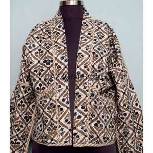 Vintage Indian Kantha Handmade 100% Pure Cotton <b>Jacket</b> Comfortable And Breathable <b>Jackets</b> For Womens And <b>Girls</b> - Product Image 2