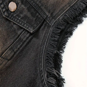 <b>Mens</b> Traditional <b>Black</b> Denim <b>Vest</b> Button Closure Vintage Washed Workwear Best Selling Biker Style Waistcoat For <b>Men's</b> - Product Image 5