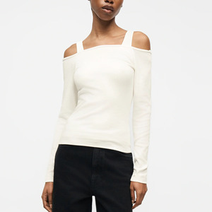 Chemisiers à épaules dénudées très demandés pour femmes, coupe ajustée, couleur unie, style club sexy, crop tops pour femmes, printemps-été - Product Image 4