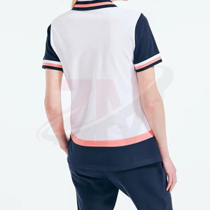 Polo de Mujer con Bloques de Color, Manga Corta, Tejido de Punto Informal, Mezcla de Poliéster y Algodón Transpirable - Product Image 2