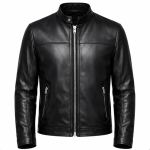 High Quality OEM ODM Unisex Genuine Cowhide <b>Leather</b> Winter <b>Jacket</b> Stand Front Customization Wholesale Available All Sizes - Product Image 1