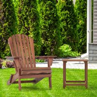 Ensemble de chaises Adirondack 2 pièces en teck, chaises pliantes de jardin d'extérieur, chaises longues de patio, pieds effilés