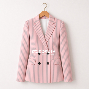 Blazer a Rayas Rosa y Negro con Logotipo Personalizado de Cosh International para Hermandades Universitarias, Ropa Griega para Mujer, Blazer Delta Sigma - Product Image 3
