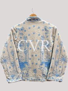Hand Embroidered Floral Cotton Coat Mandarin Collar Full Sleeve Chinese Style Outerwear for Women Spring Casual - Product Image 4