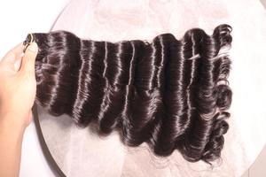 Cheveux ondulés double trame Wave Machine - Couleur noir naturel 100% cheveux humains vierges (Double Drawn) Aspect naturel Sans nœuds Sans perte de cheveux - Product Image 6