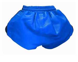 Shorts de Cuero Azul Rey para Mujer, Cintura Media Elástica, Casuales, Transpirables, de Secado Rápido, Corte Regular, Color Sólido, Tela de Poliéster - Product Image 3